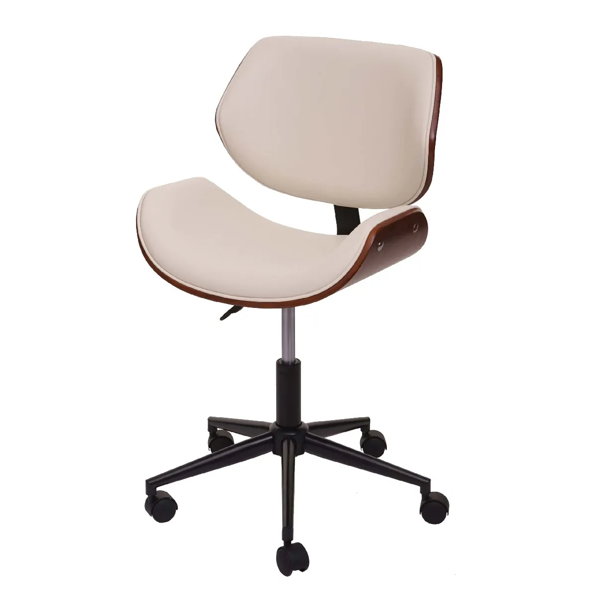 Decoshop26 Fauteuil de bureau design - Crème Decoshop26 Fauteuil de bureau design - Crème