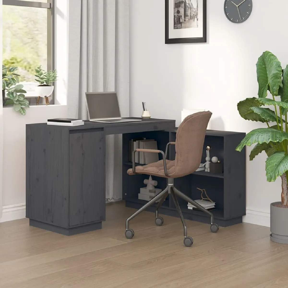 vidaXL Bureau Bois de pin