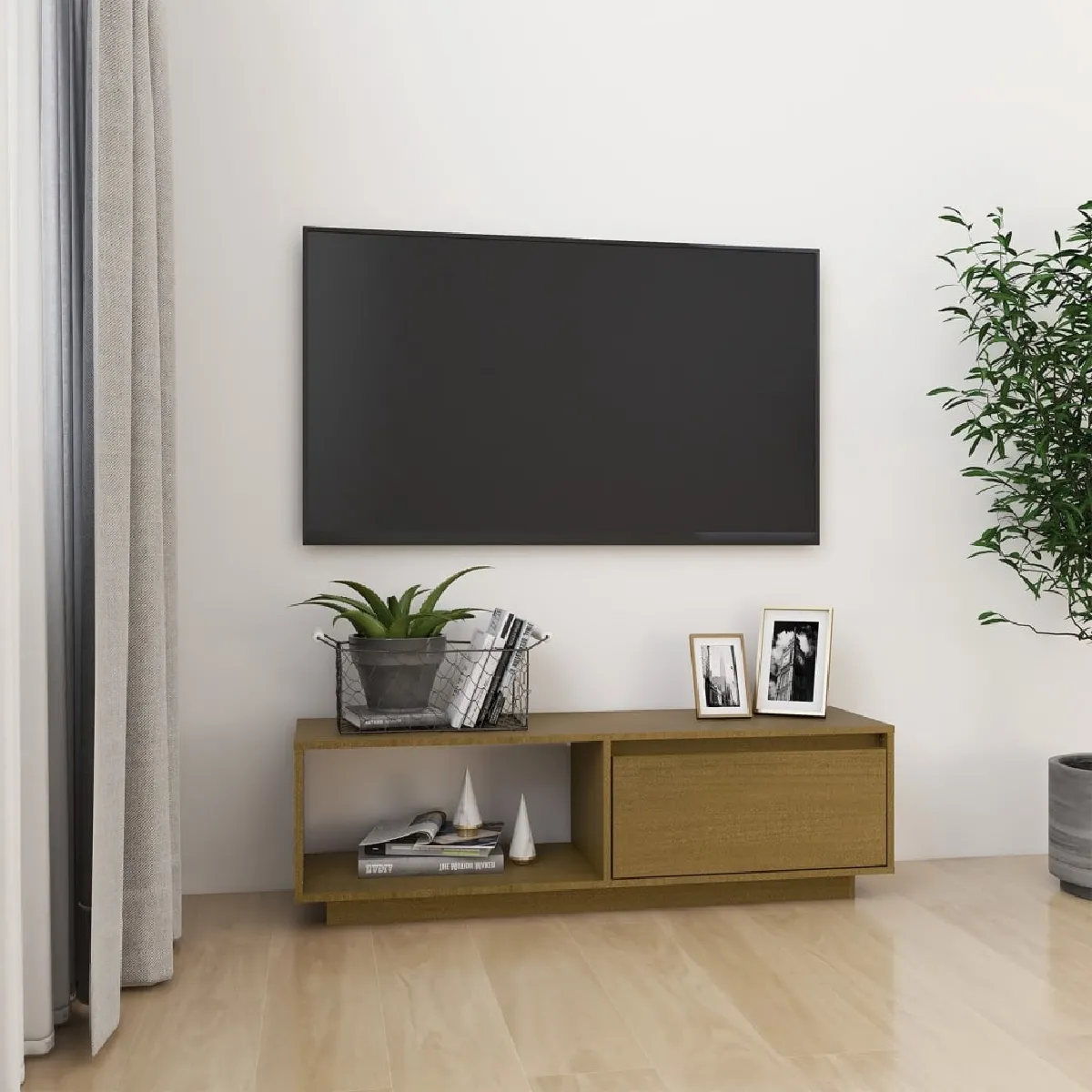 vidaXL Meuble TV miel - vue 3