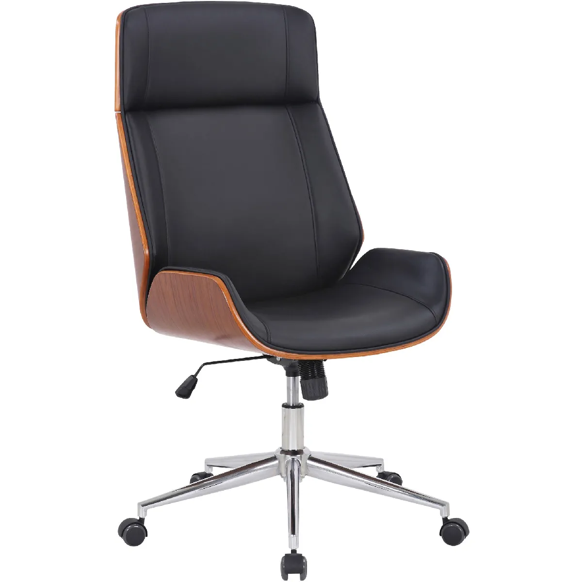 Decoshop26 Fauteuil de bureau similicuir - Noir