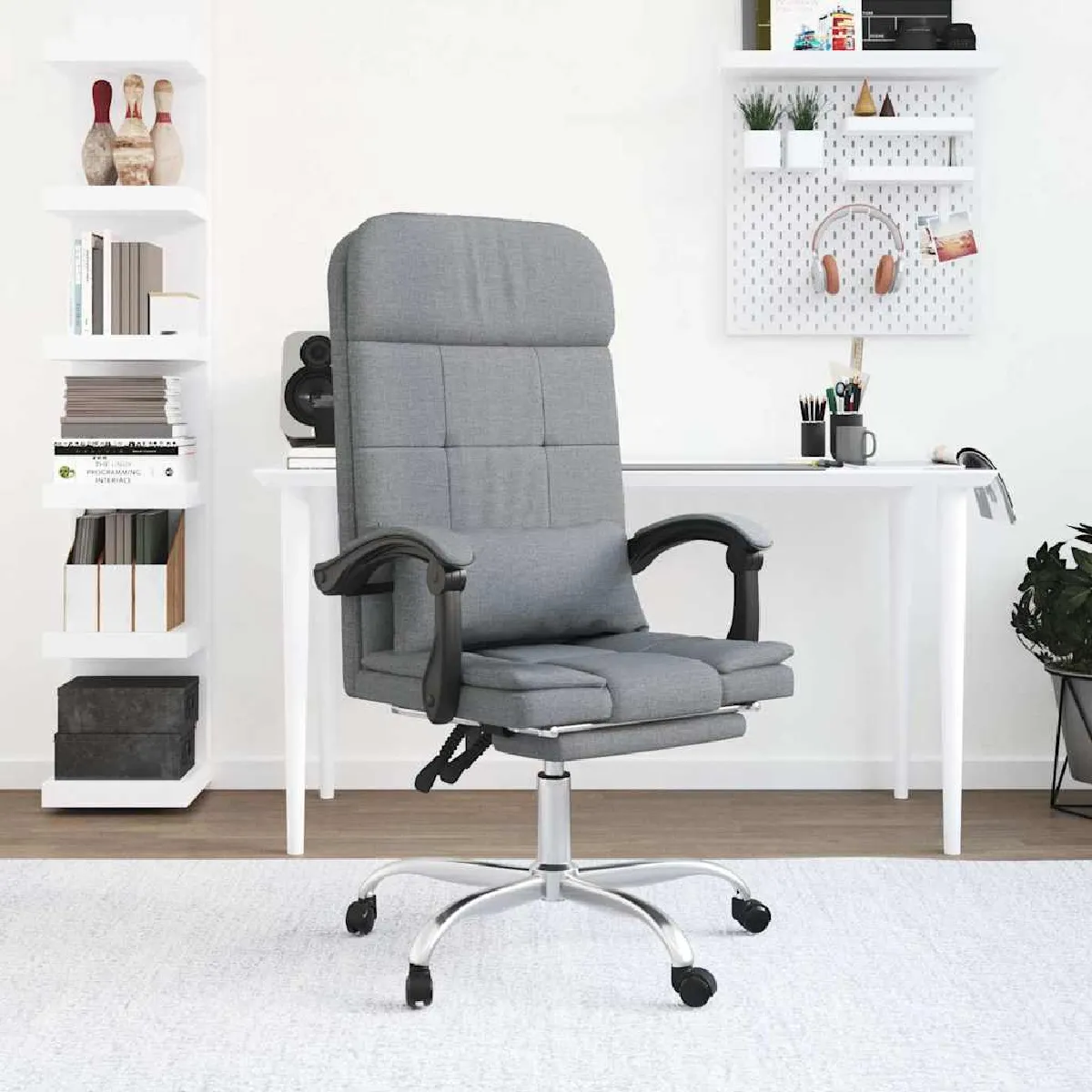 Vidaxl Gris/Clair Fauteuil Massage