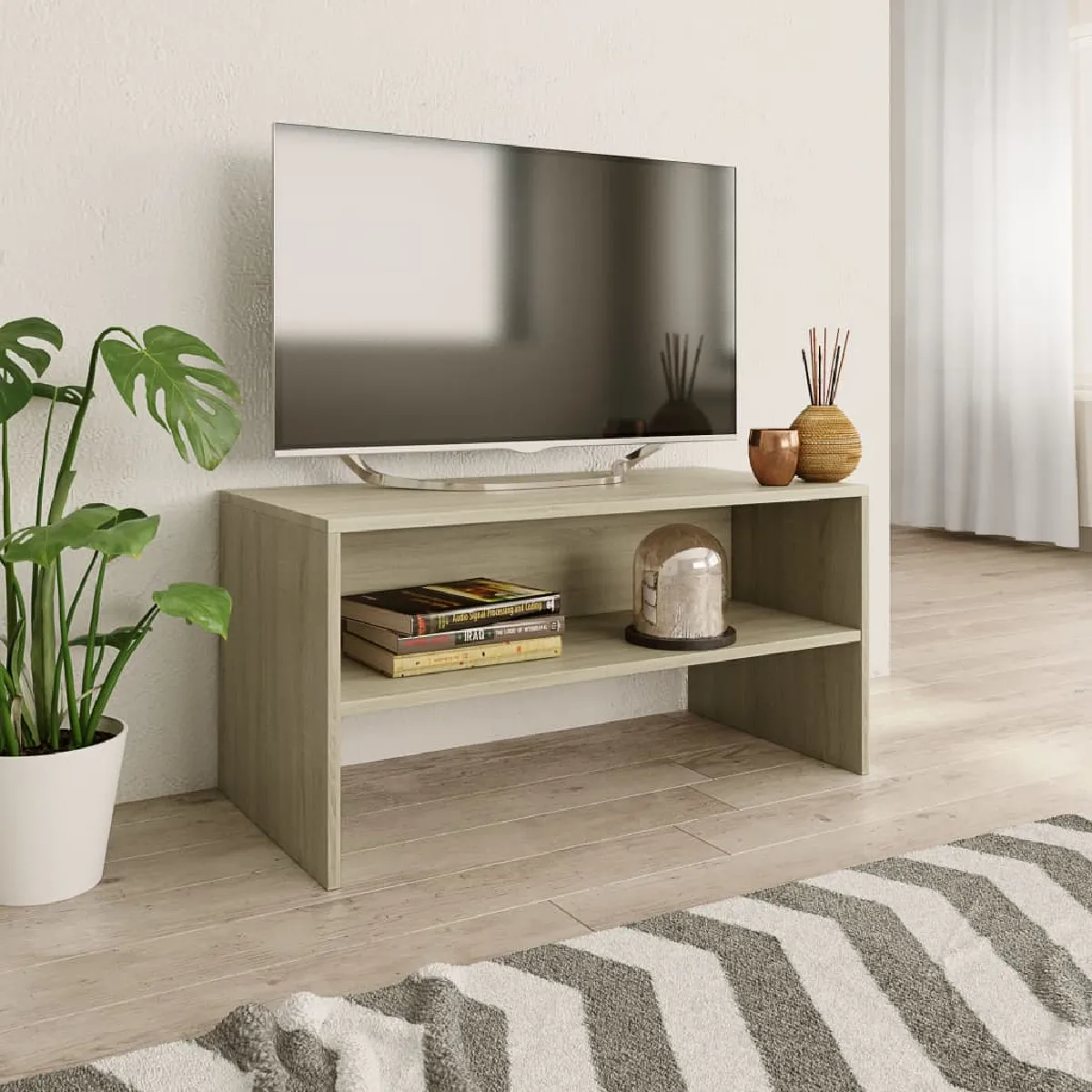 vidaXL - Meuble TV - Chêne Sonoma - 80x40x40 cm - Image 3