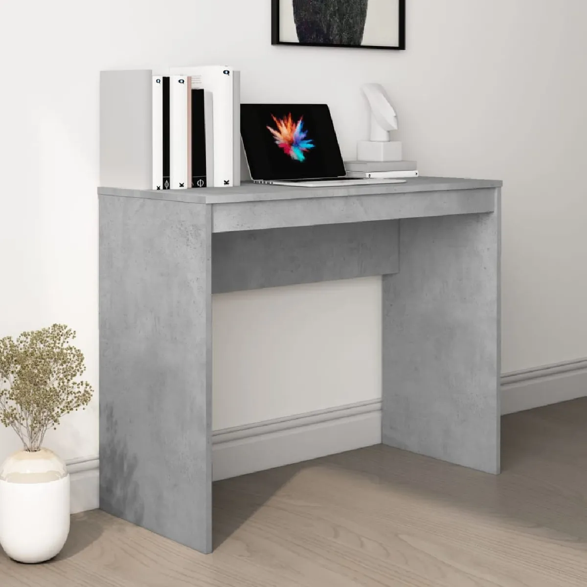 Vidaxl Bureau - Gris béton - vue 3