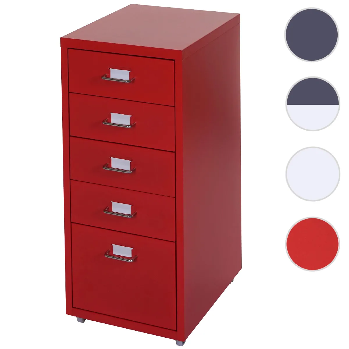 Mendler Rouge Caisson 5 Tiroirs