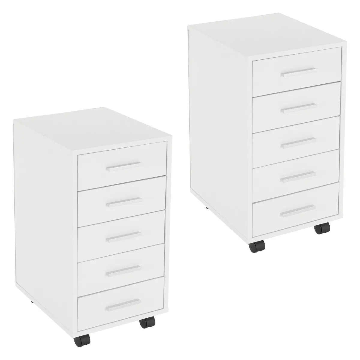Ml-Design Blanc Caisson Mobile 5 Tiroirs