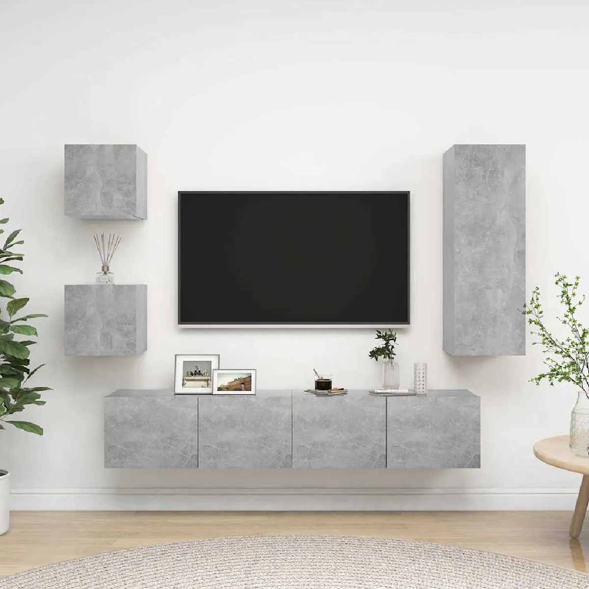 Non Communiqué Gris Vidaxl Ensemble De Meubles Tv 5 Pcs Béton Bois D'ingénierie3079116 - Image 3