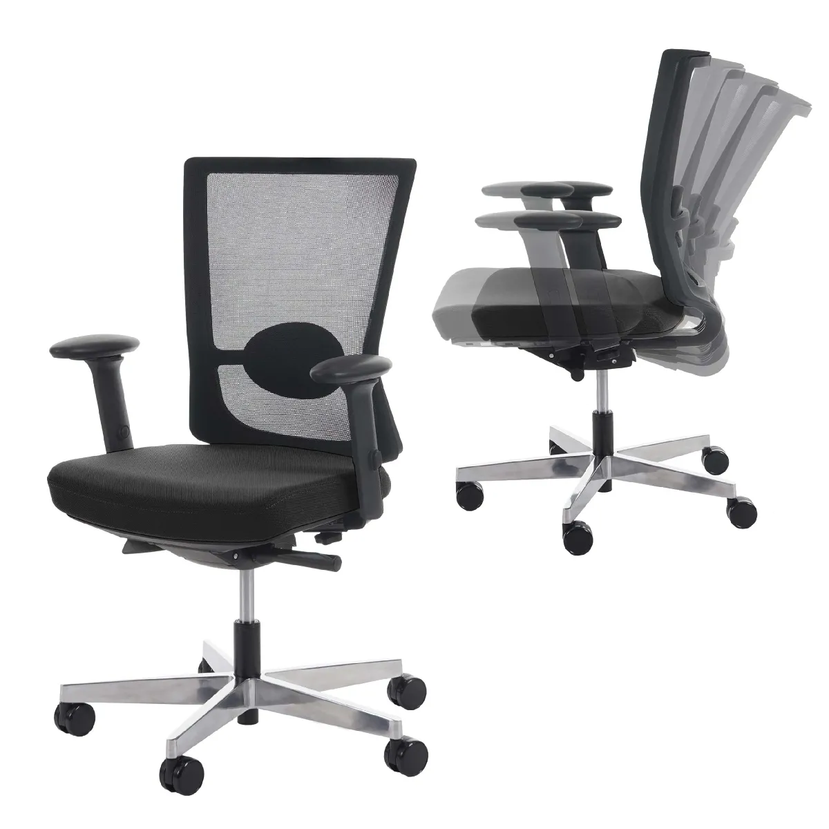 Mendler Noir Fauteuil De Bureau Tissu