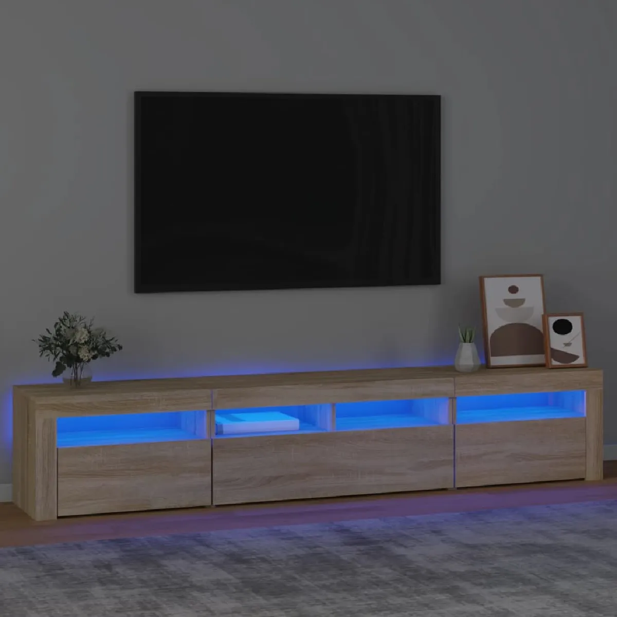 Vidaxl Meuble Tv Led Chêne Sonoma