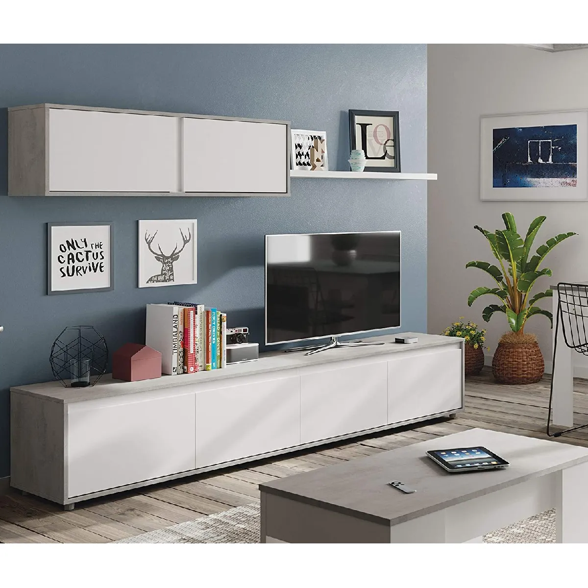 Alter Meuble TV 4 portes - Blanc Alter Meuble TV 4 portes - Blanc