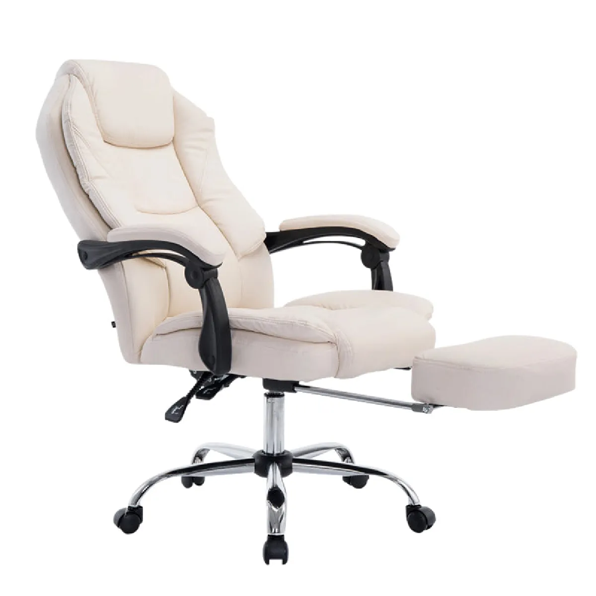 Decoshop26 Fauteuil de bureau pivotant - Crème