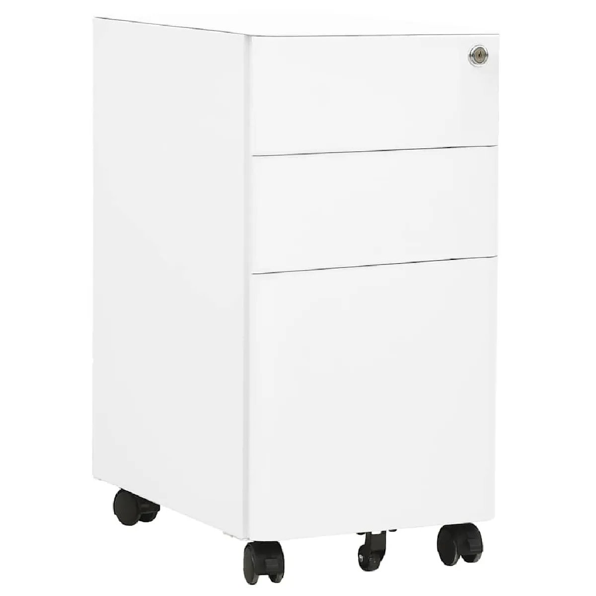 Non Communiqué Blanc Vidaxl Ladeblok Verrijdbaar 39X45x59 Cm Staal Wit335982 - Image 3