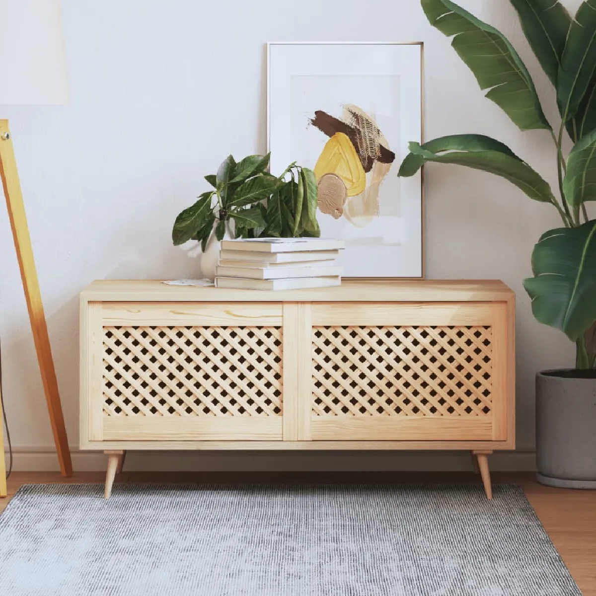 vidaXL Portes d'Armoire en Treillis Pin Massif - vue 2