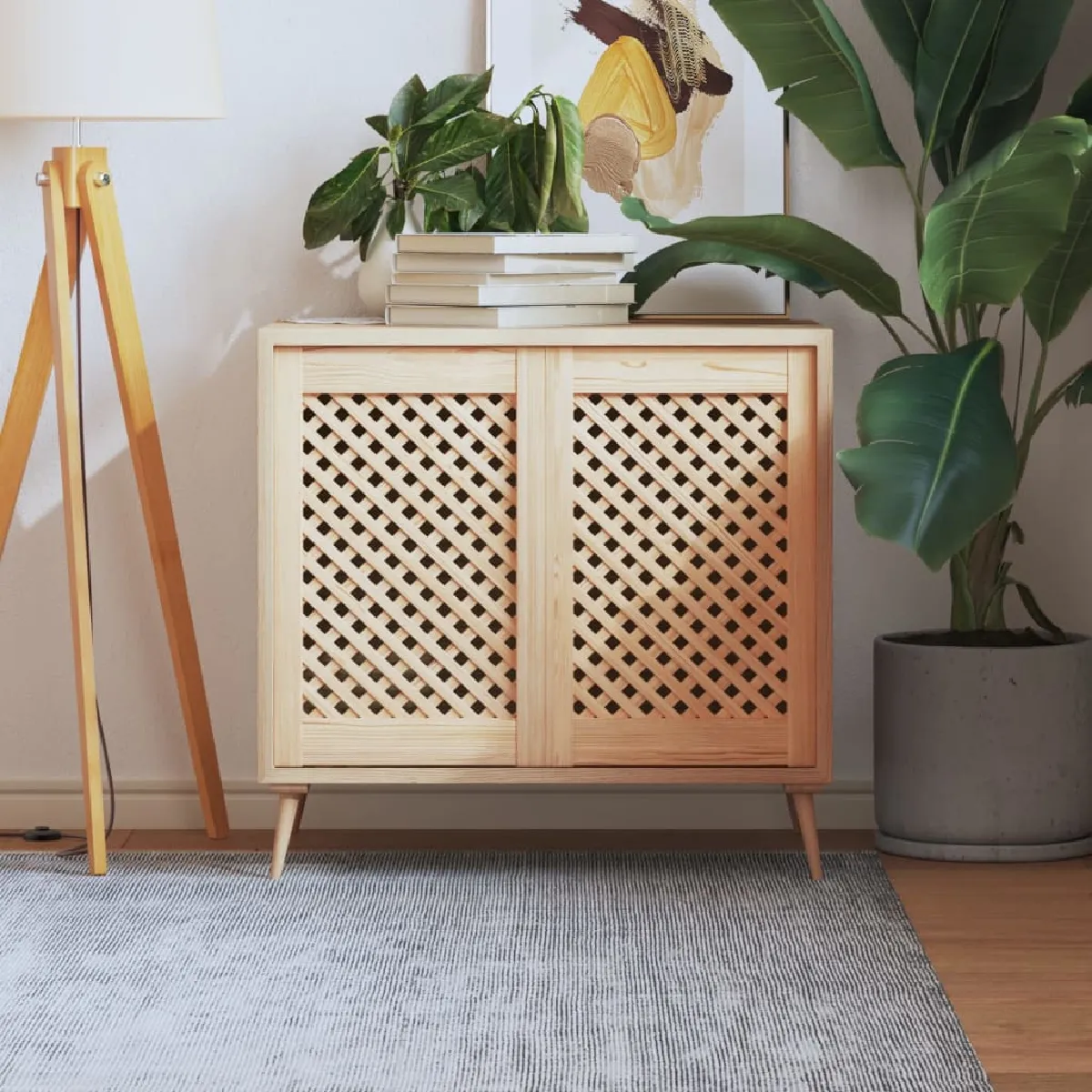 vidaXL Portes d'Armoire en Treillis Pin Massif