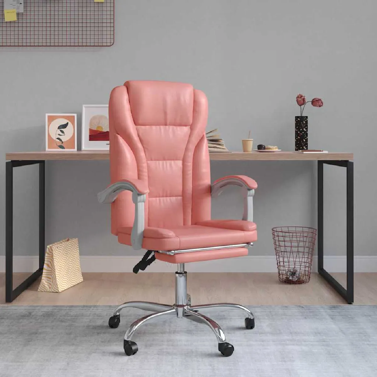 Non Communiqué Rose Vidaxl Fauteuil Inclinable De Bureau Similicuir349701 - Image 3