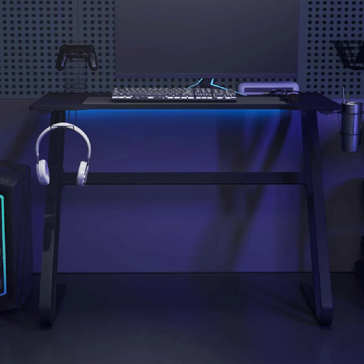 vidaXL Bureau de jeu - Noir