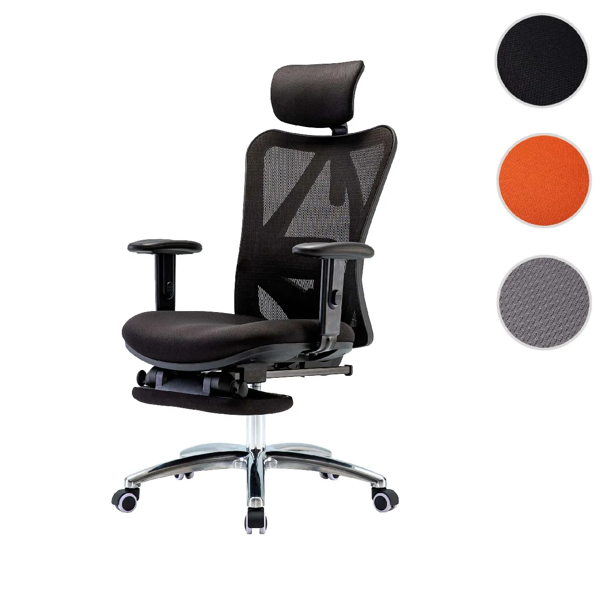 Mendler Chaise de bureau ergonomique - Noir
