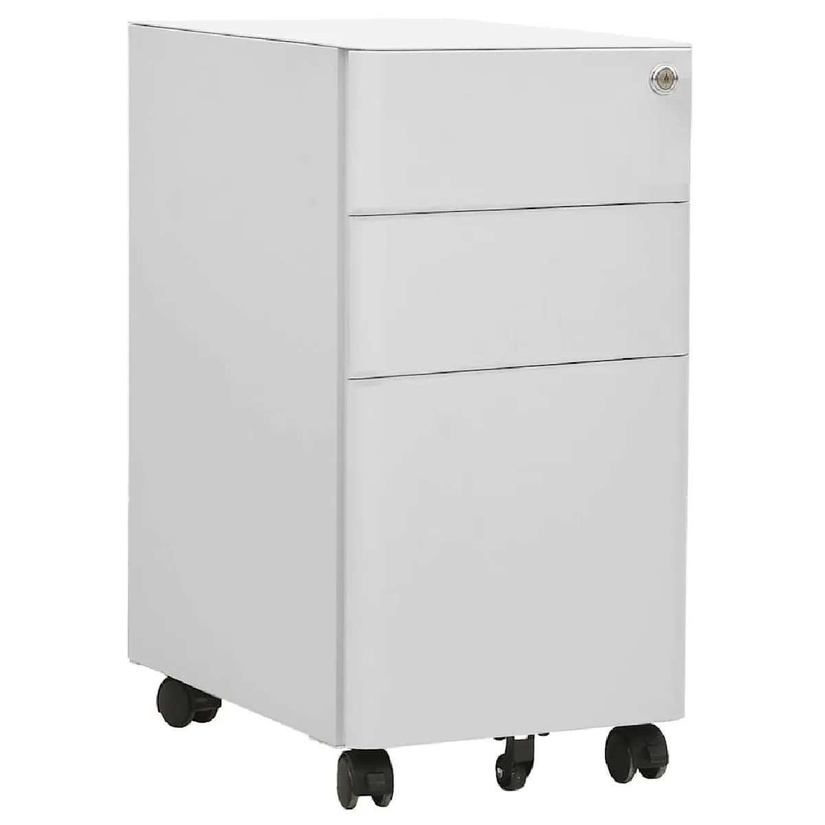 vidaXL - Caisson de bureau mobile - Acier - Gris clair - 30x45x59 cm - Image 2