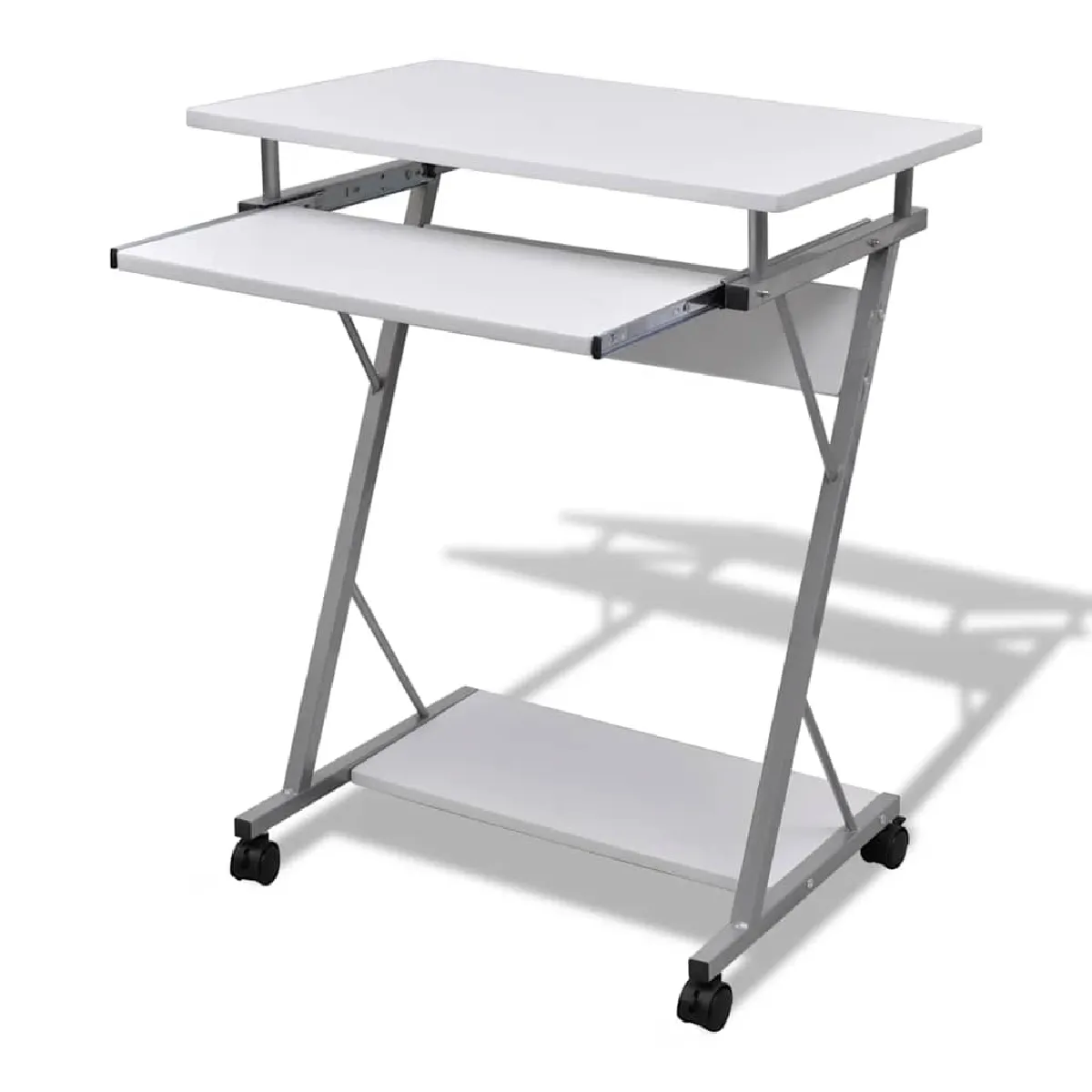 vidaXL - Bureau d'ordinateur - Compact - Blanc - Image 2