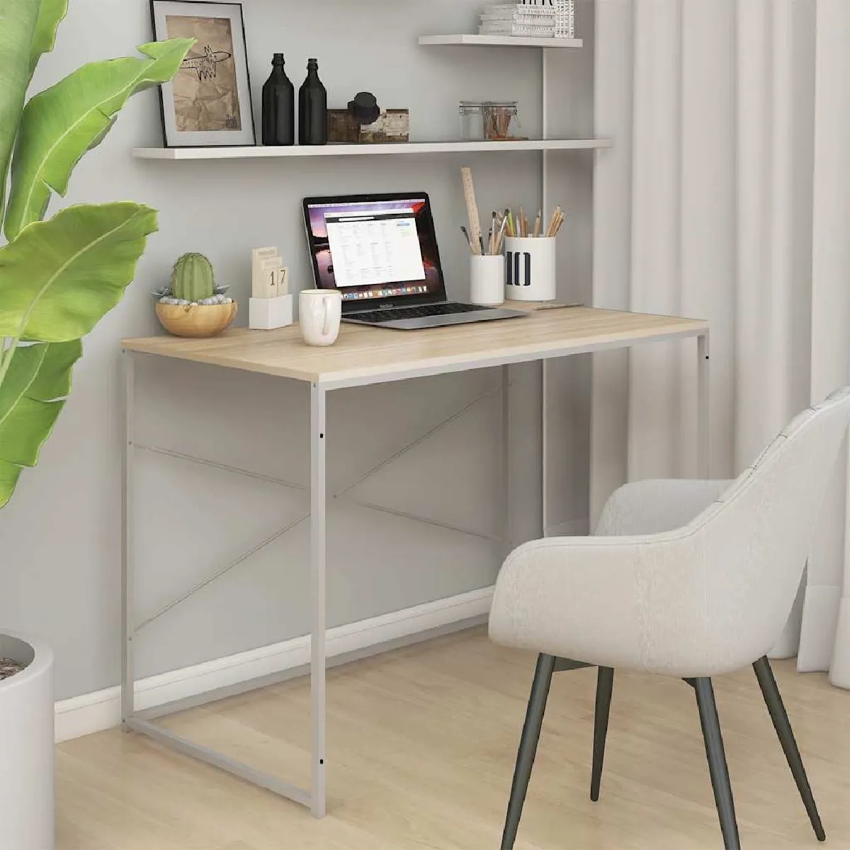 Vidaxl Blanc Bureau D'ordinateur