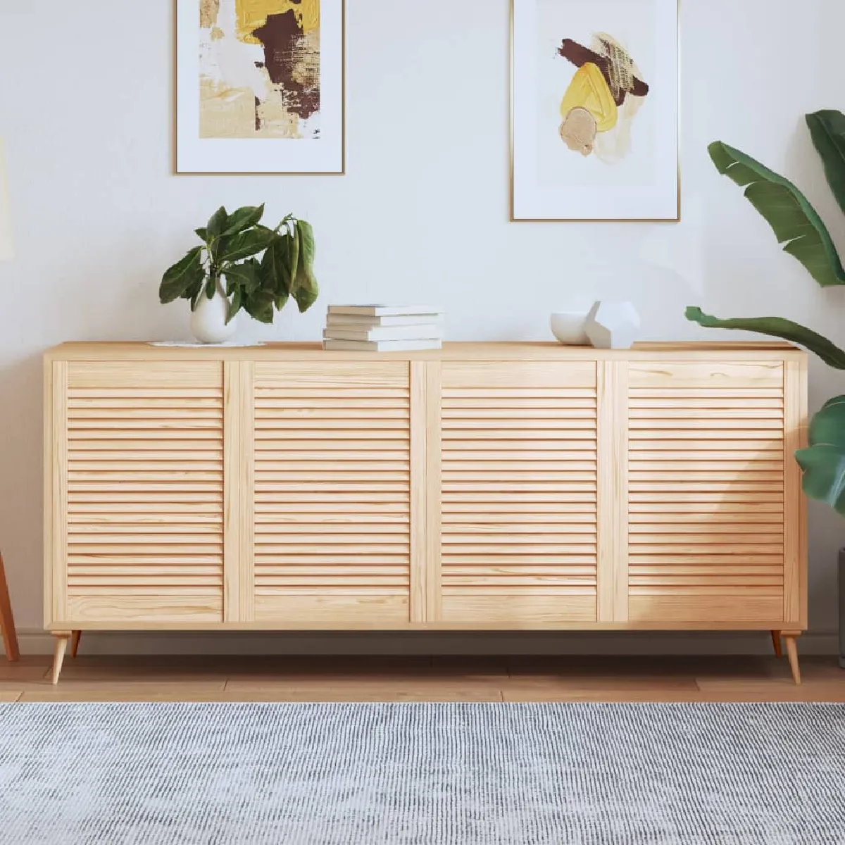 vidaXL Portes d'armoire à persiennes Pin massif - vue 3