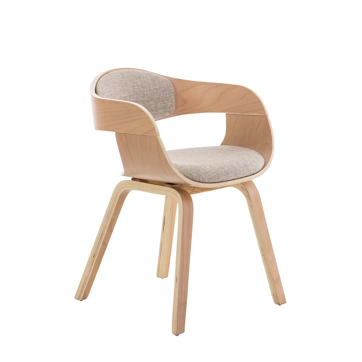 Decoshop26 Fauteuil de bureau tissu - Naturel crème