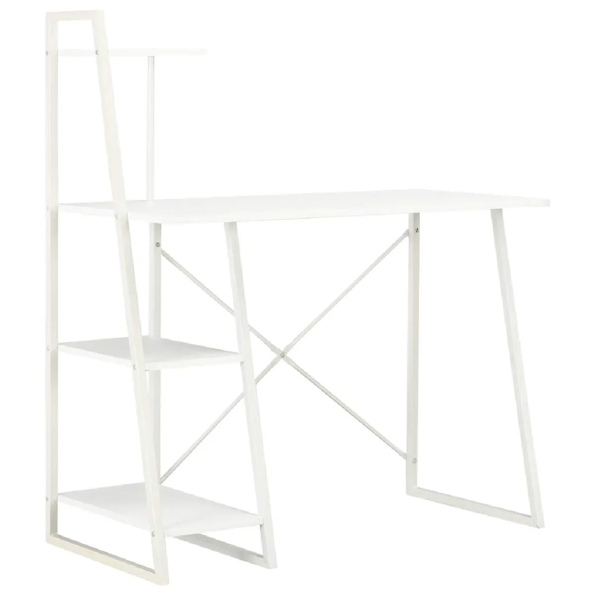 Vidaxl Blanc Bureau Avec Étagère 102X50x117 Cm - Image 3