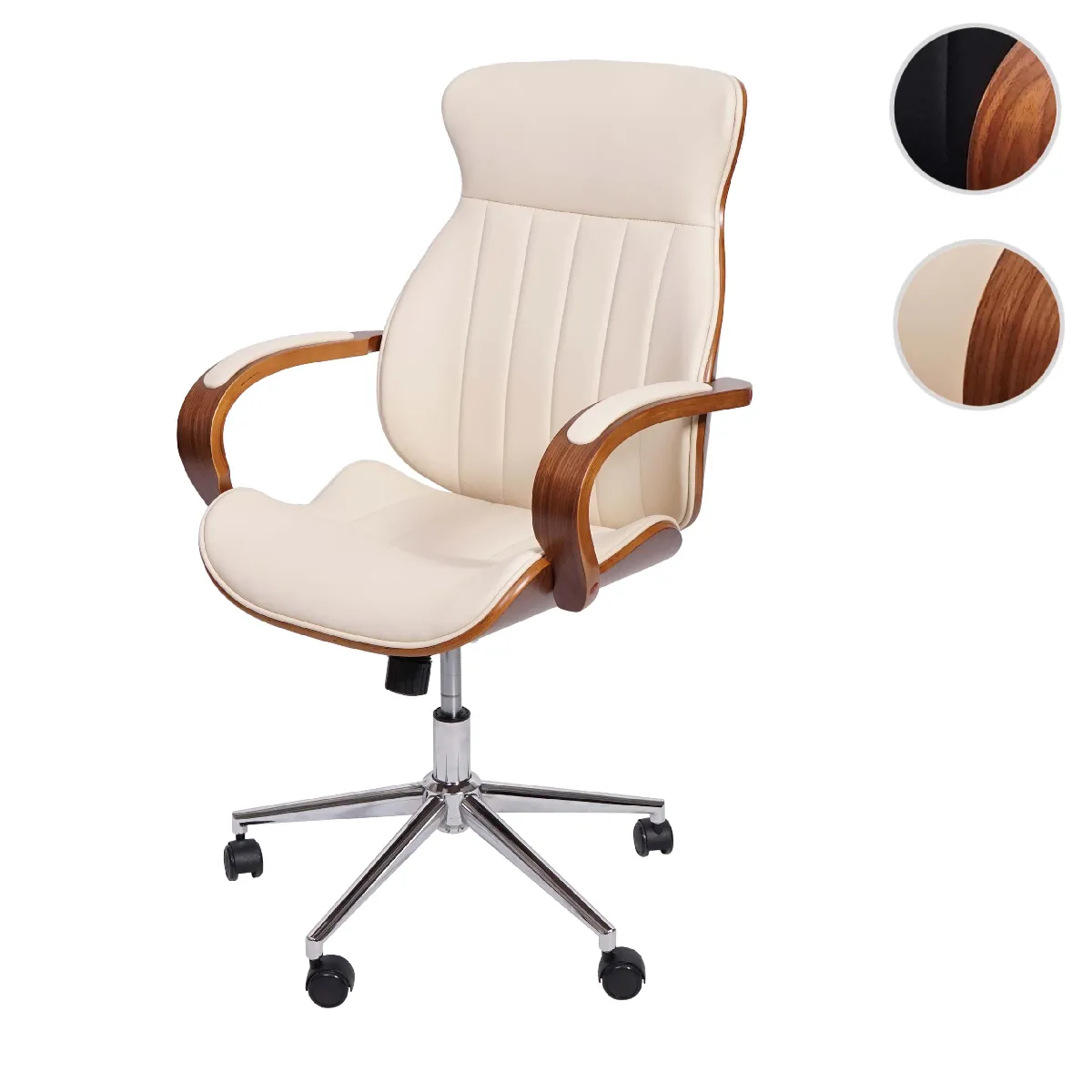 Mendler Fauteuil de bureau relax - Beige