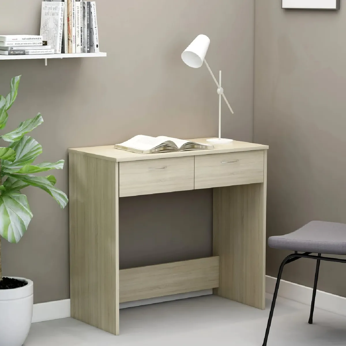 vidaXL Bureau Chêne Sonoma 80x40x75 cm - vue 2