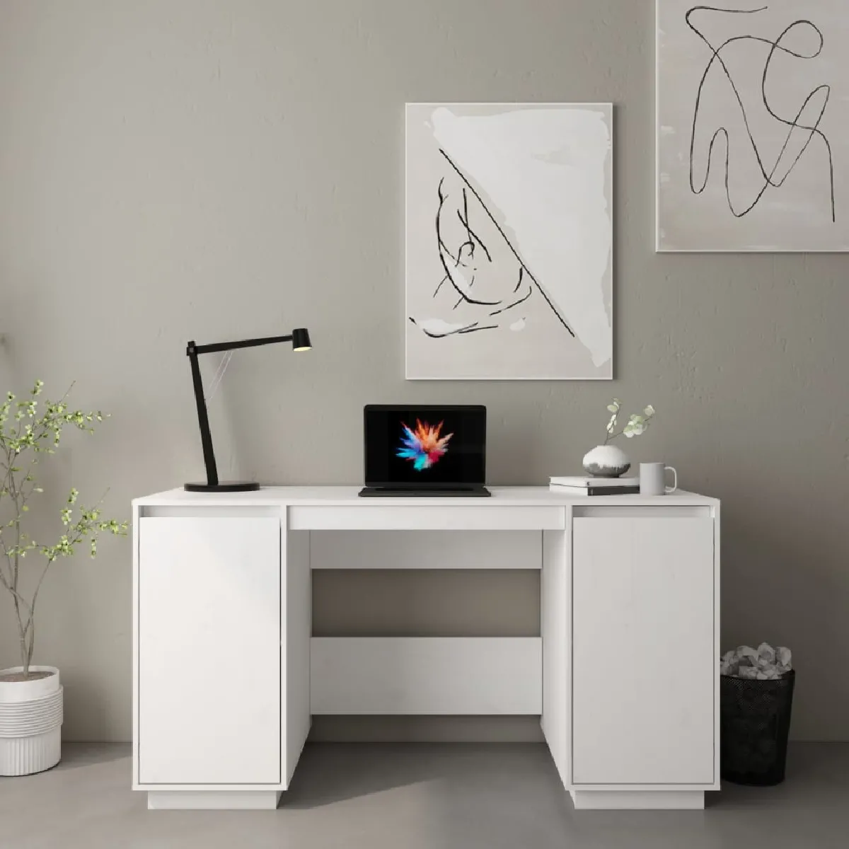 VidaXL Bureau Pin - vue 2