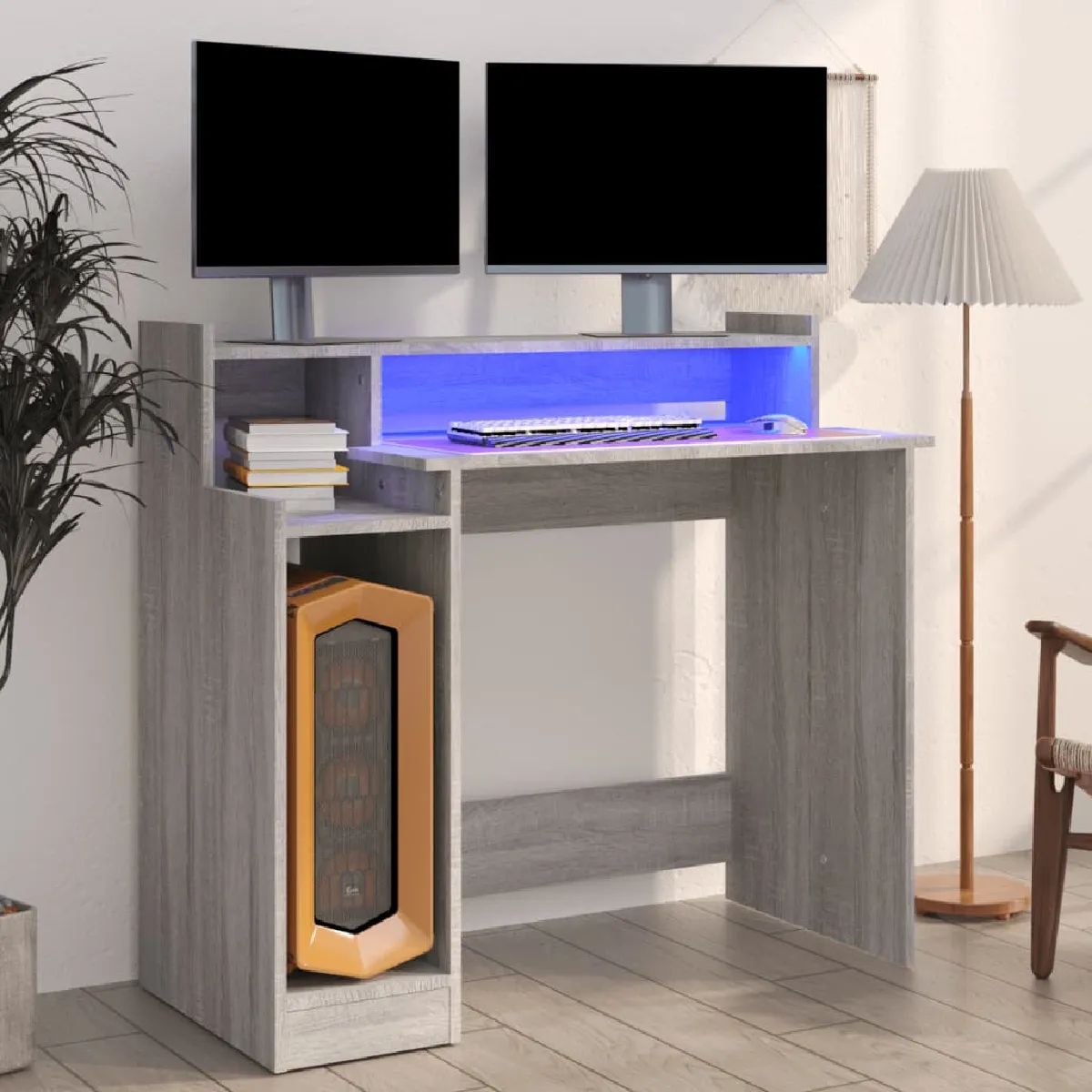 VidaXL Bureau LED Sonoma - vue 2
