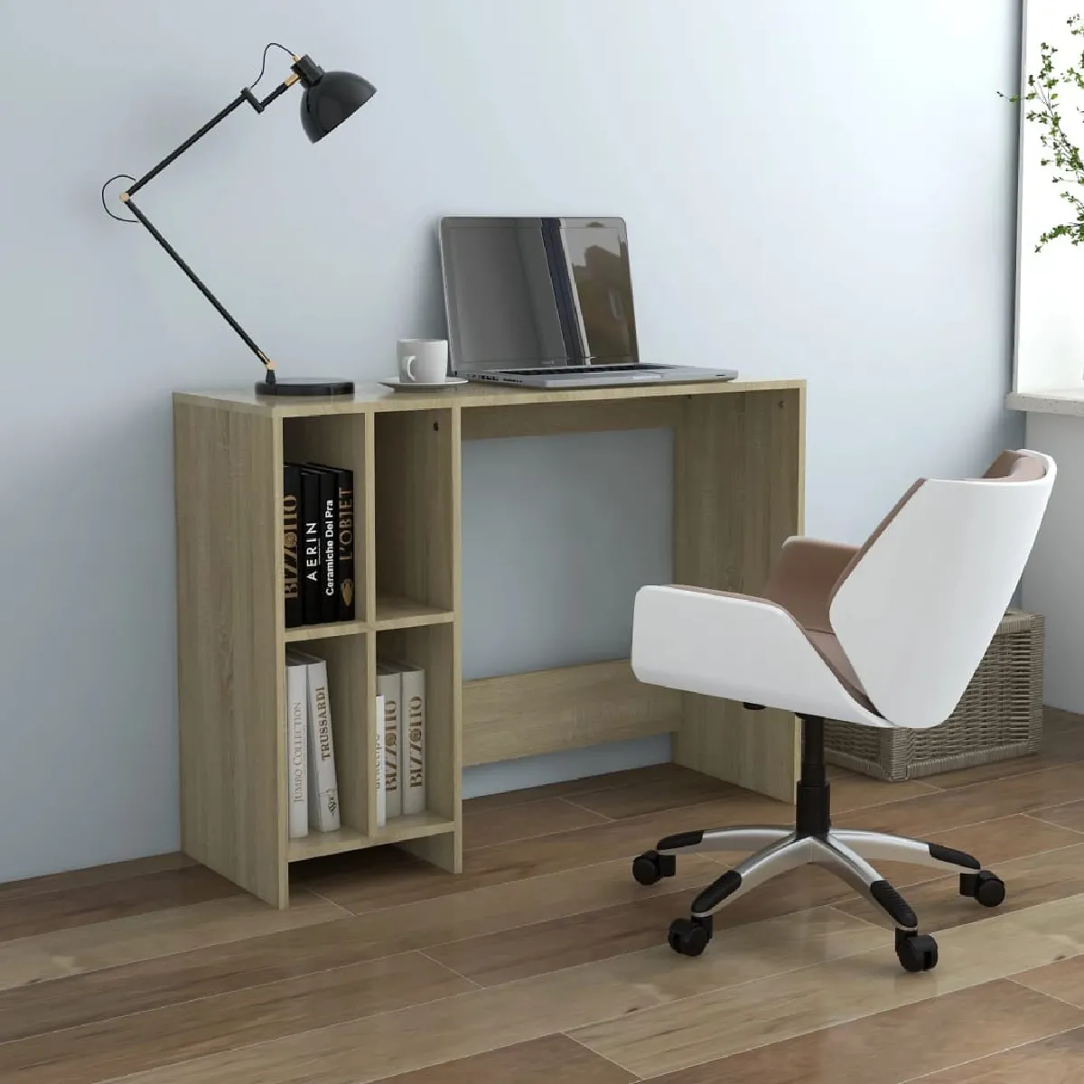 vidaXL Bureau d'ordinateur portable Chêne sonoma - vue 2
