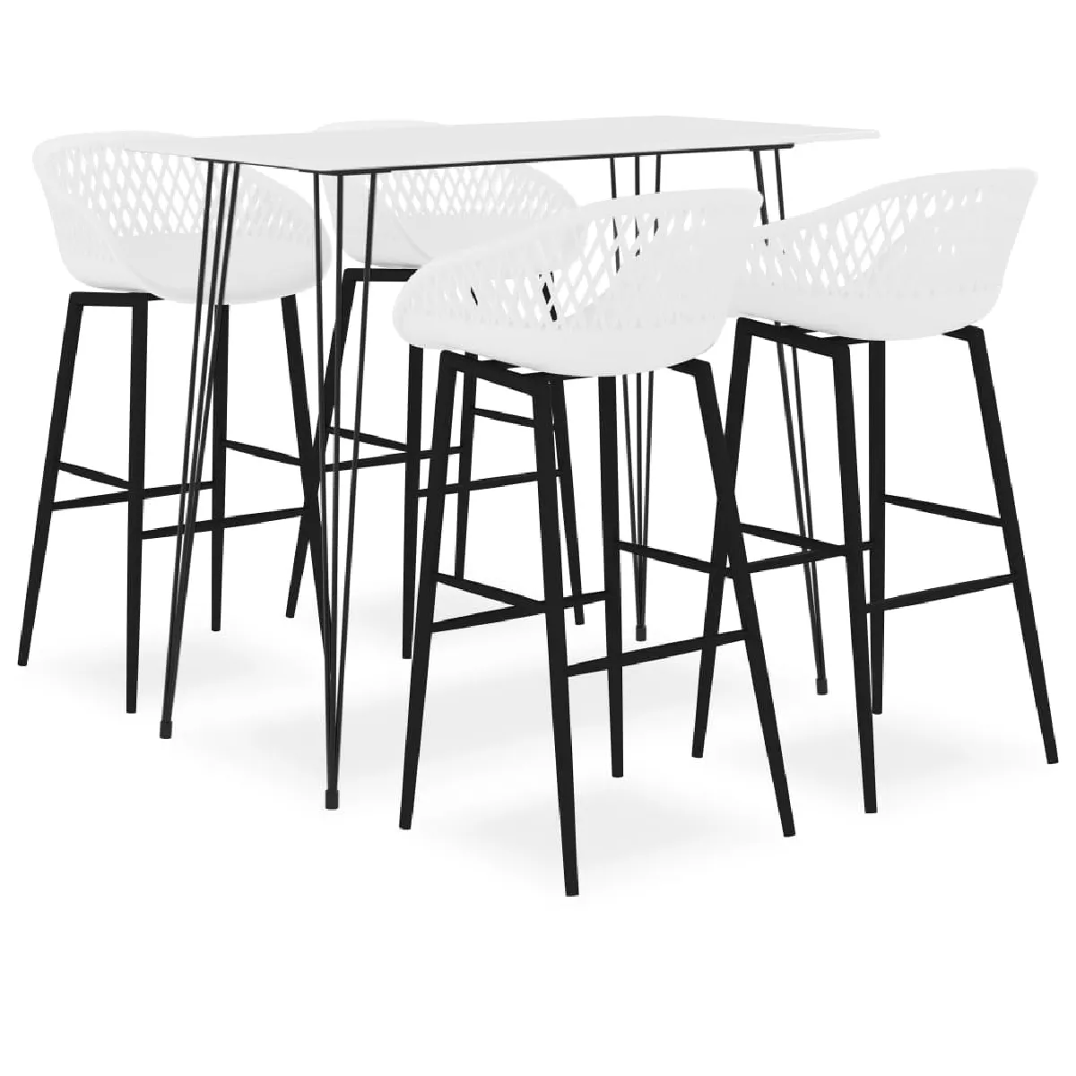 vidaXL Ensemble de bar 5 pcs - Blanc