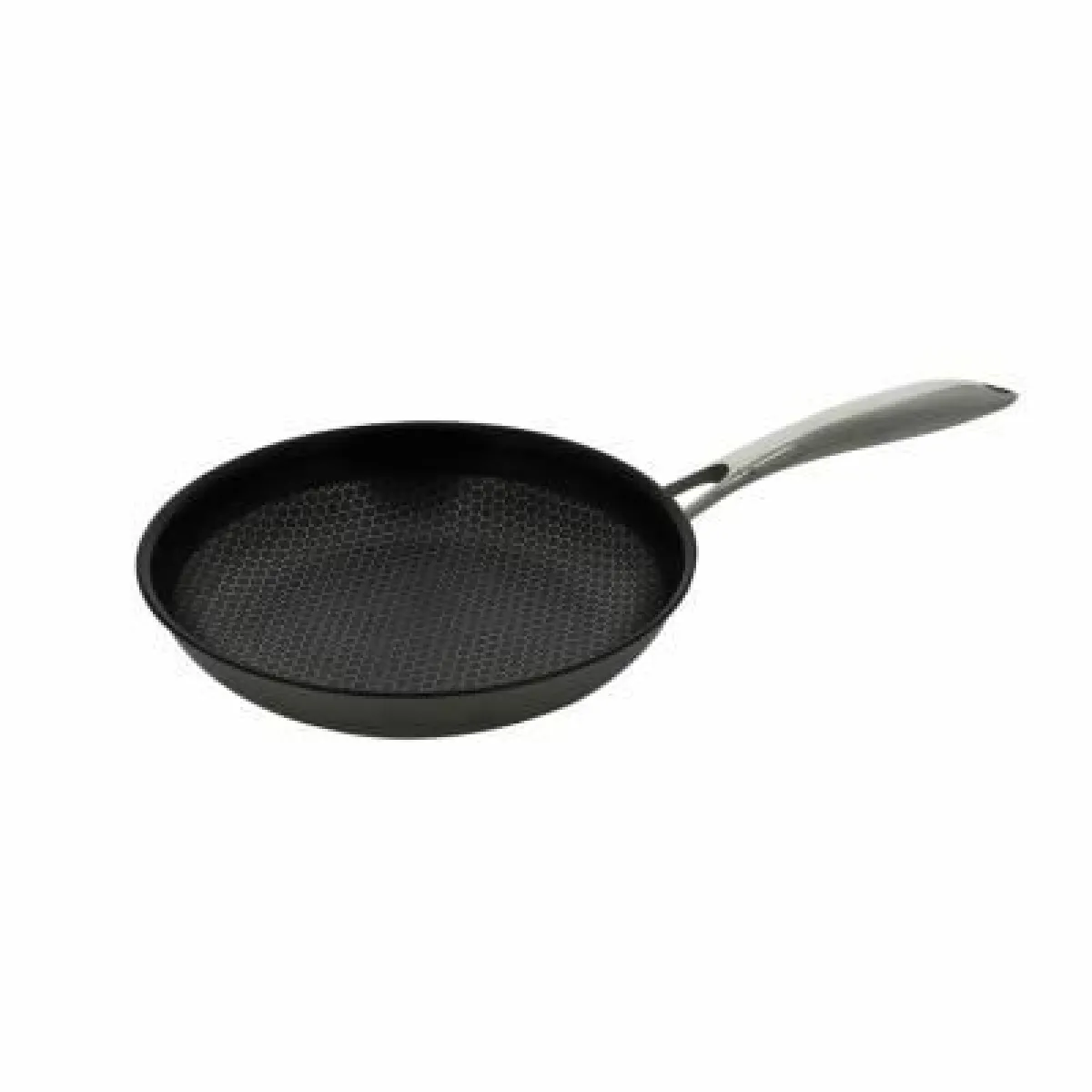 WOK CUBE 28 CM EN ACIER INOXYDABLE FOND NID D''ABEILLE TOUS FEUX DONT INDUCTION - vue 2