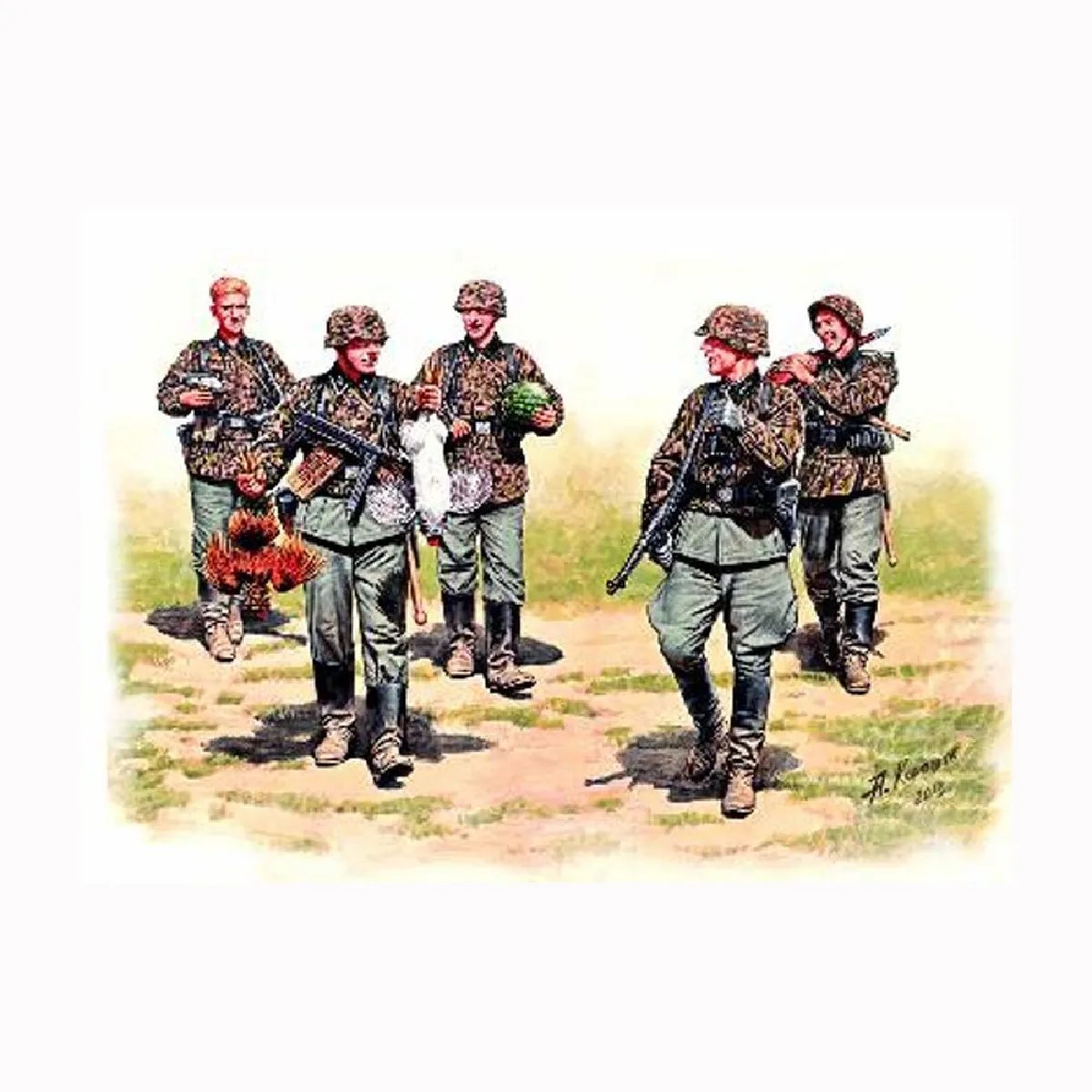 Masterbox Allemand Elite Infanterie Eastern Avant 5 Soldats 1:3 5 Figurines - Image 4