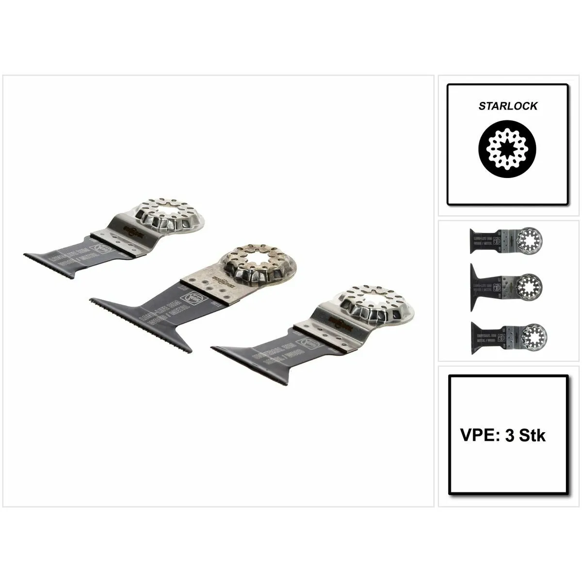 FEIN  set lames Starlock bois m&eacute;tal - 3 pi&egrave;ces