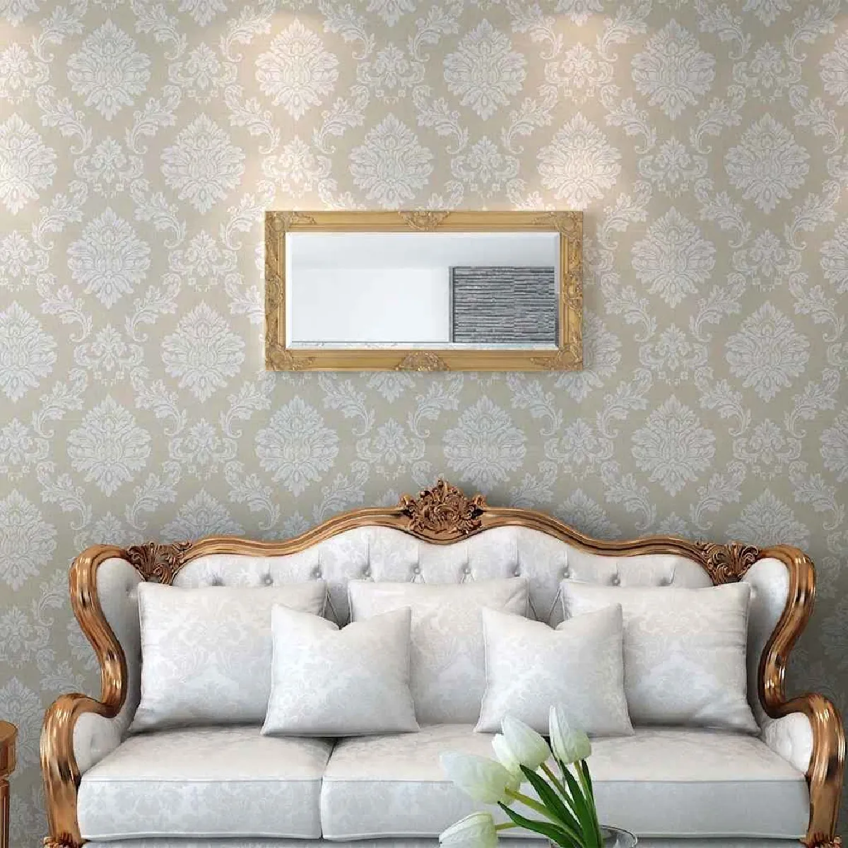Vidaxl Miroir Mural Baroque Doré - 100 X 50 Cm