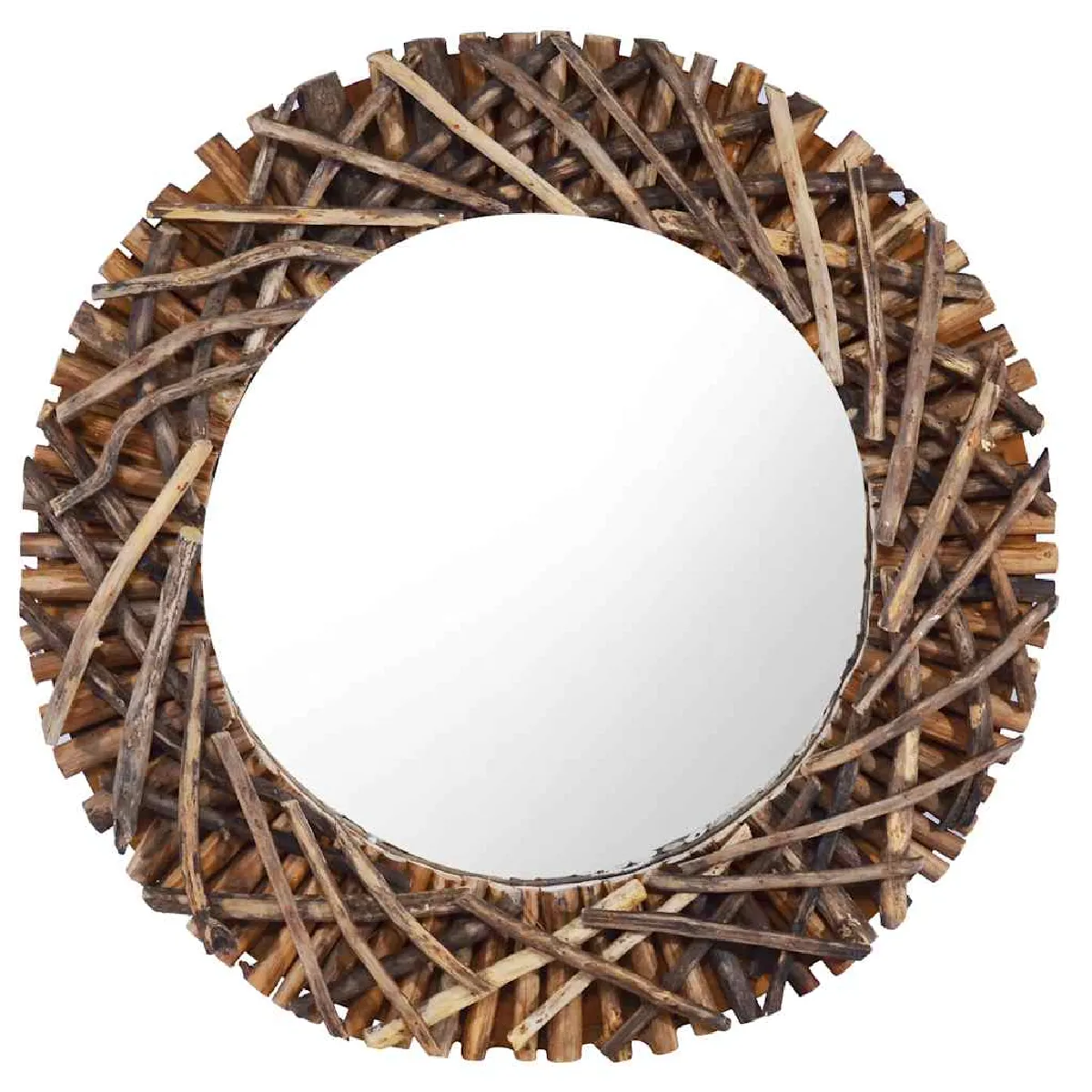 Vidaxl Miroir Mural 60 Cm Teck Rond - Image 2