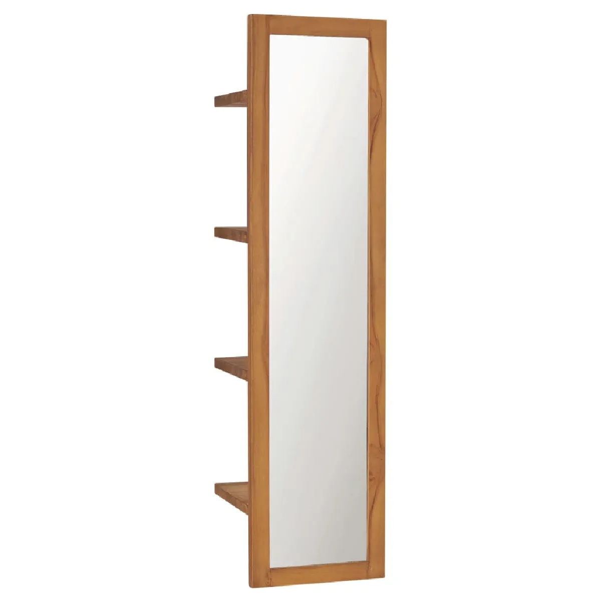 vidaXL Miroir mural Bois teck avec étagères