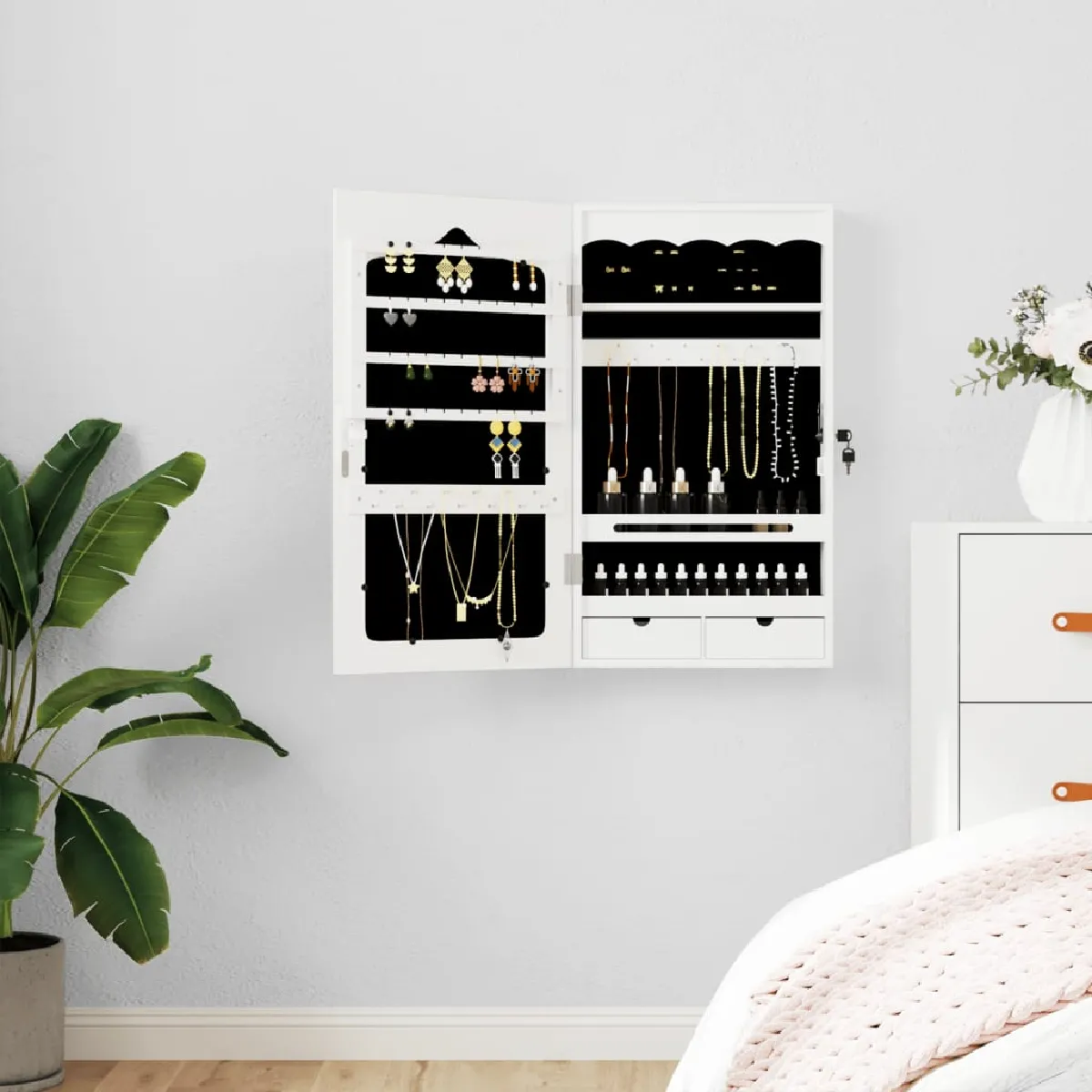 vidaXL Armoire à bijoux avec miroir - vue 5