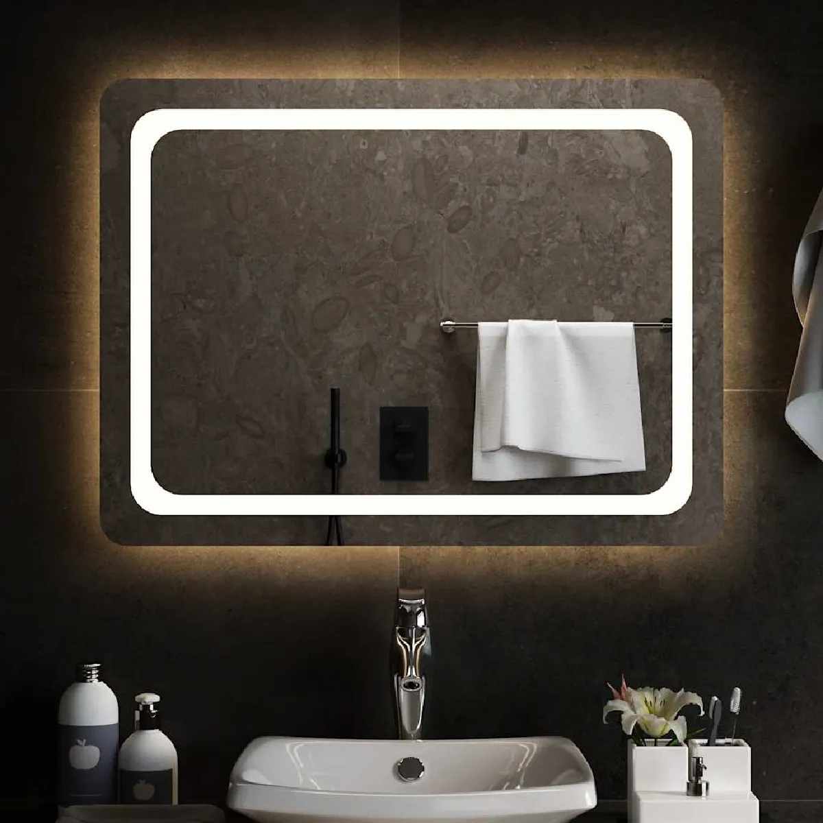 vidaXL Miroir LED salle de bain