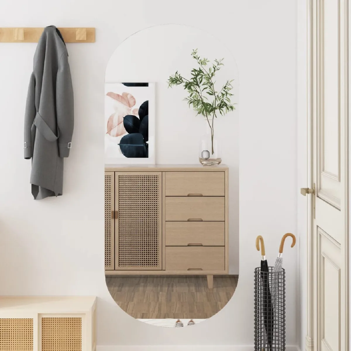 vidaXL Miroir mural Verre Ovale