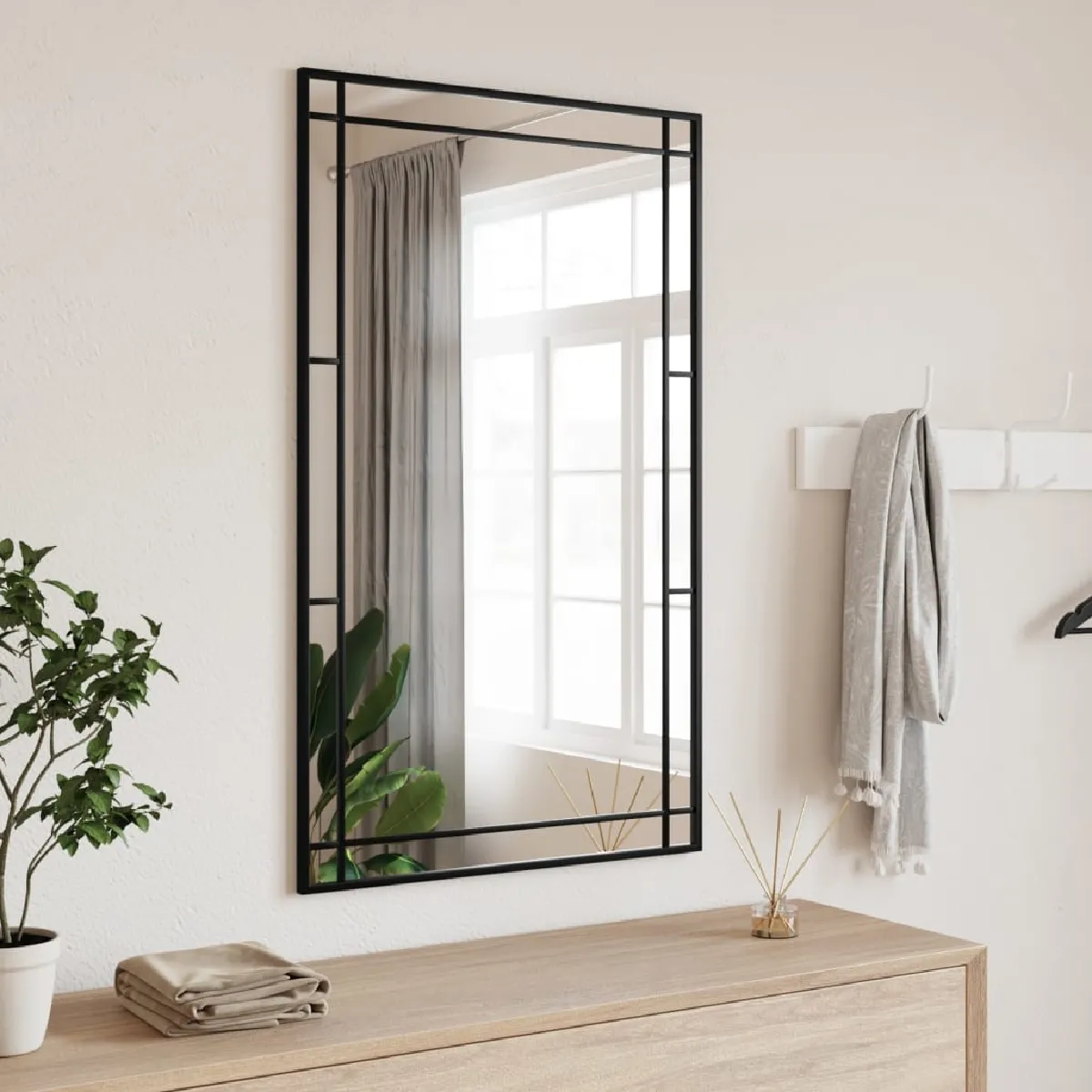 VIDAXL - Miroir Mural - Rectangulaire - 60x100 cm - Noir - Image 3