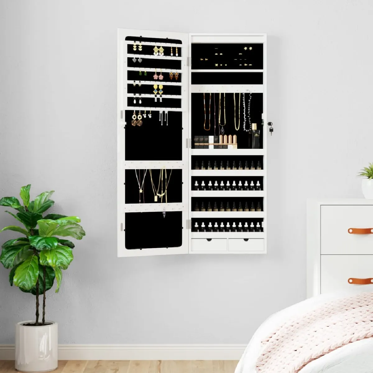 vidaXL Armoire à bijoux - Blanc