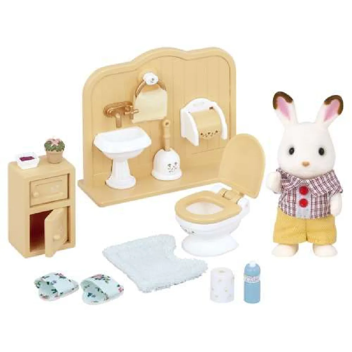 Figurine Sylvanian Families 5015 – Frère Lapin Chocolat avec Toilettes et Accessoires - vue 8
