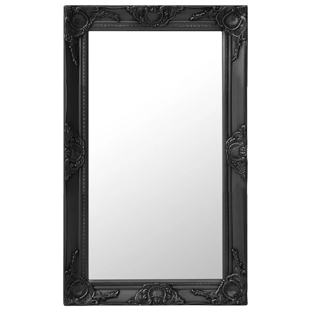 Miroir Vidaxl Style Baroque Noir 50x80 cm Rectangulaire Bois Verre - Image 3