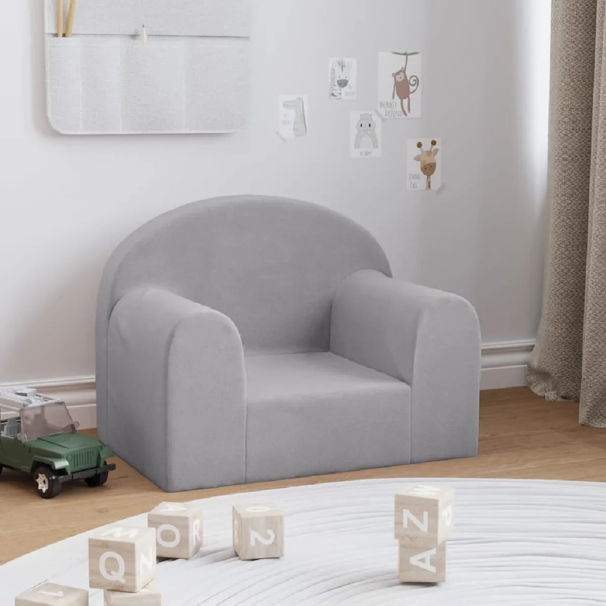 vidaXL Canapé pour enfants gris clair