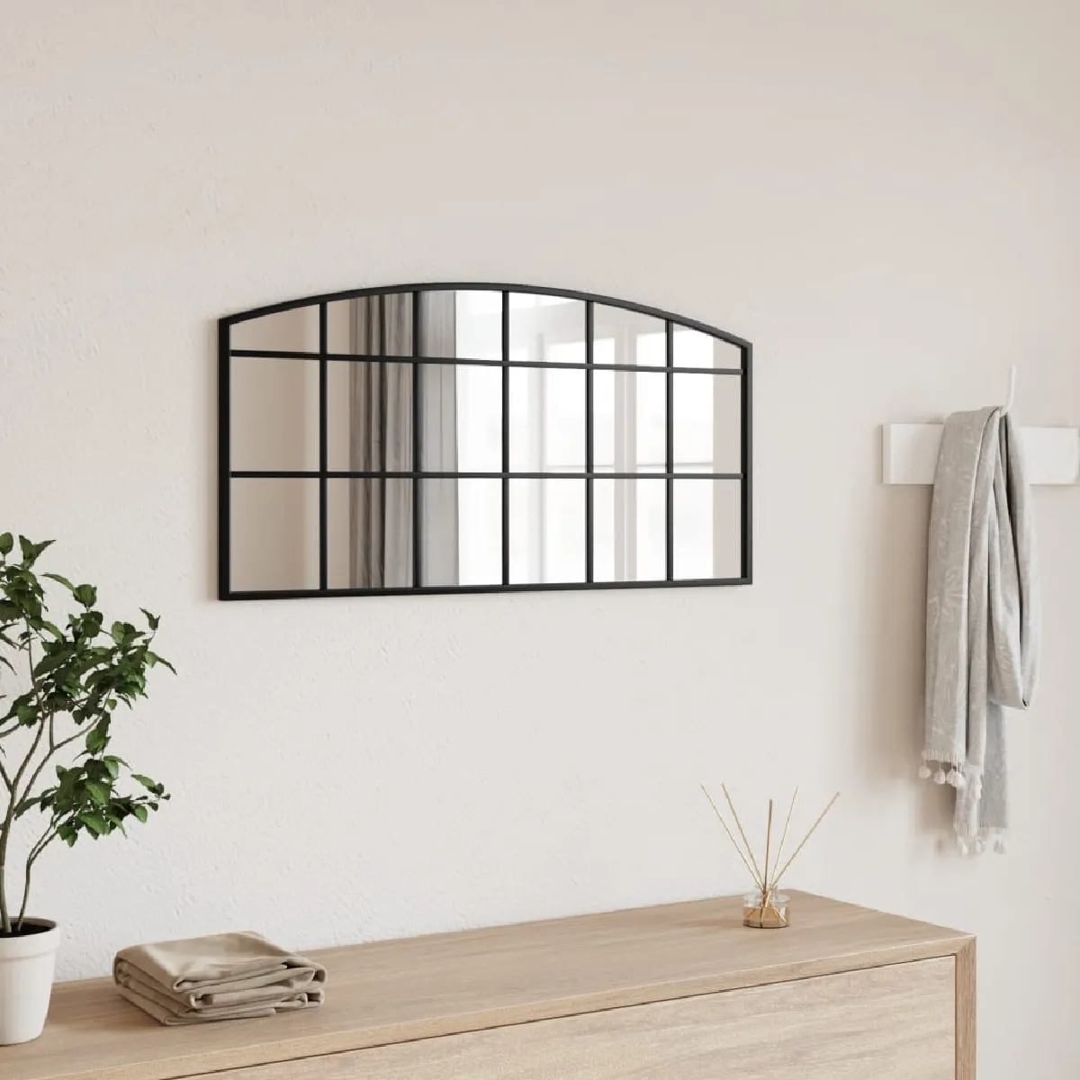 VIDAXL - Miroir Mural - Arche - 80x40 cm - Noir - Image 2