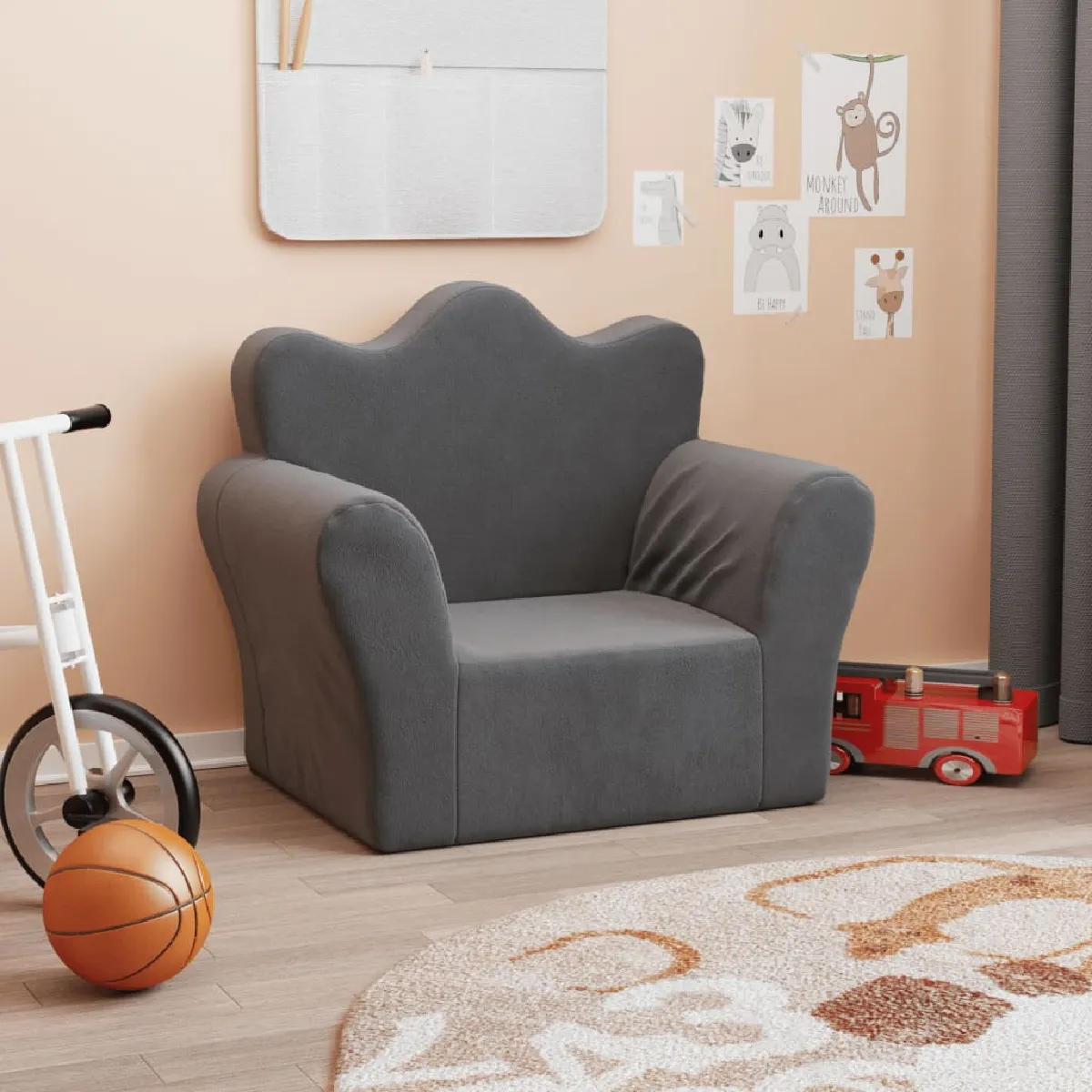 vidaXL Canapé enfants - Anthracite