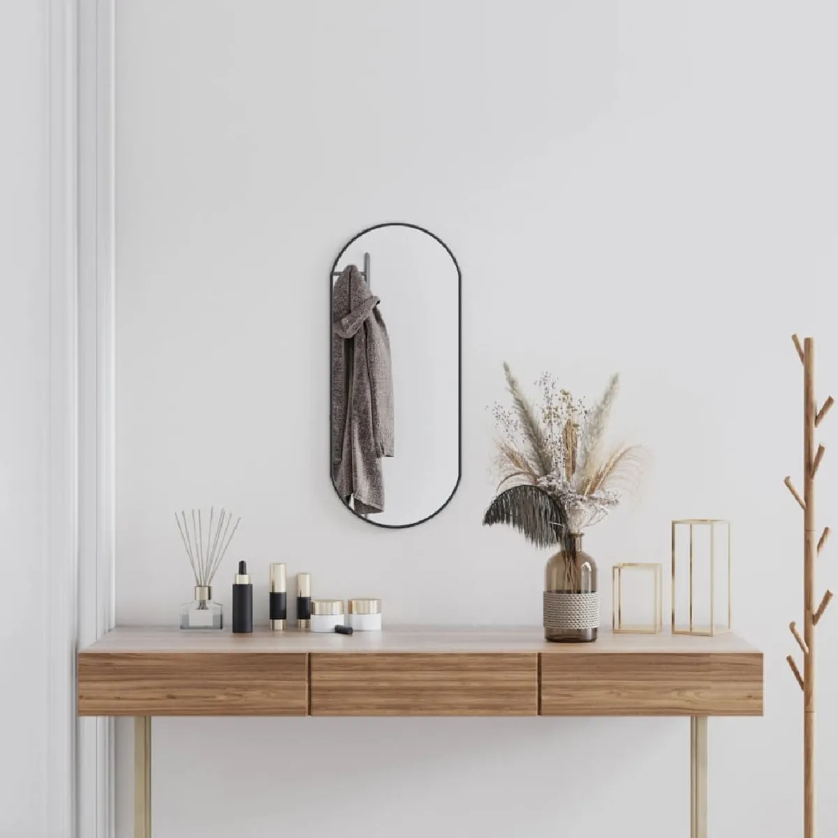 vidaXL Miroir mural Ovale