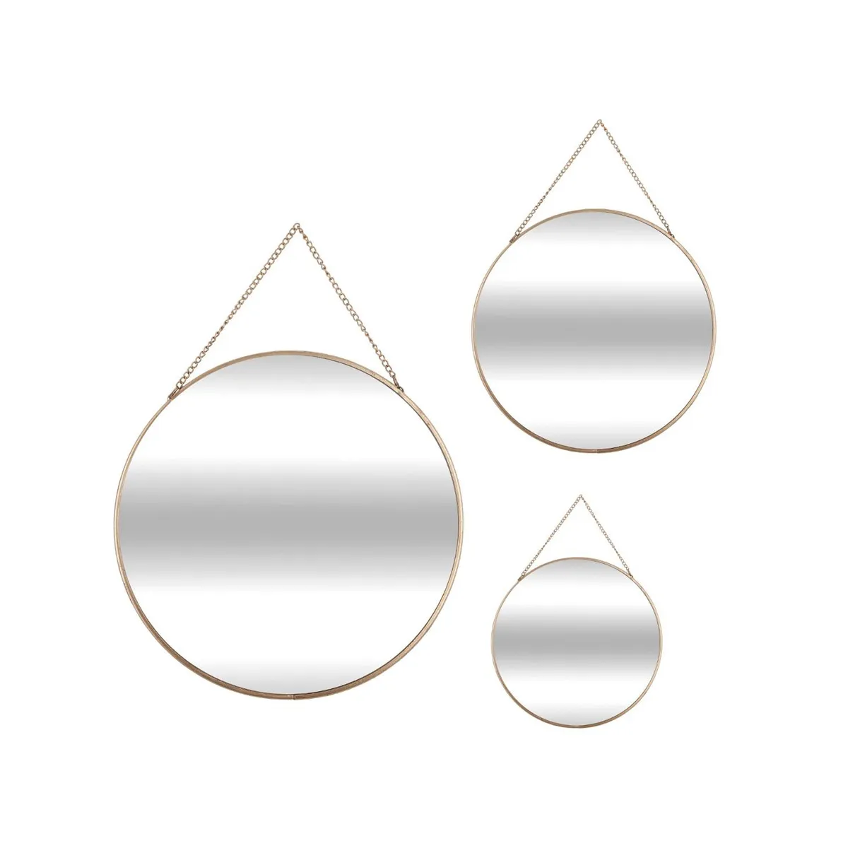 ATMOSPHERA Lot de 3 miroirs ronds en metal - dore - o20 / o24 / o29 cm